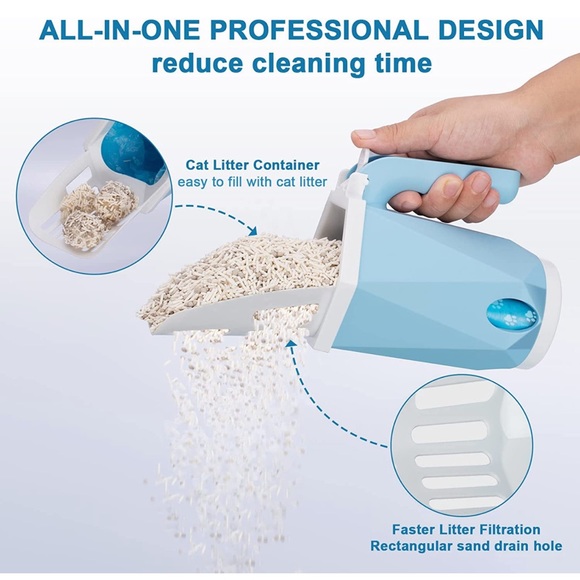 Cat Litter Scoop with 150 Bags - Integrated Litter Scooper with Litter Box - Picture 5 of 10